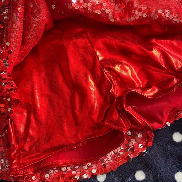 Red Sequin Jazz Dance Costume Size 7/8 - Picture 3 of 4